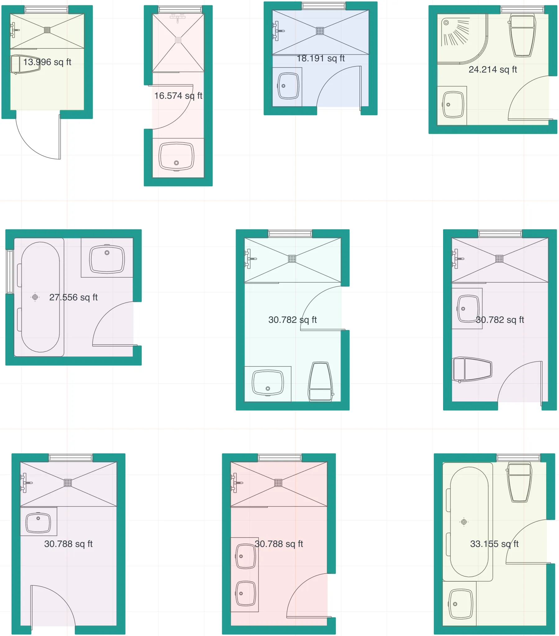 Small Bathroom Design Layouts Create Floor Plan in ArcSite — free download